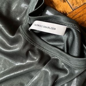 Army Green Long Sleeve Liquid Look Long Sleeve